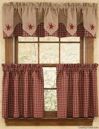 Sturbridge Star Embroidered Lined Point Curtain Valances Country Kitchen Curtains Curtains Rustic Kitchen Decor
