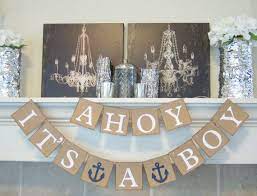 Ahoy It S A Boy Baby Shower Banner Nautical By Lolaandcompany Nautical Baby Shower Boy Beach Baby Showers Sailor Baby Showers