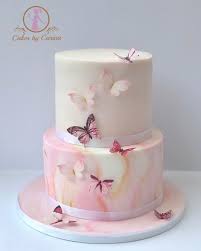 Cakes By Carina On Instagram Cute Butterfly Cake Made For Yesterday For A Baby Girls 1st Birthda Butterfly Birthday Cakes Baby Birthday Cakes Butterfly Cakes