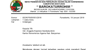 Pemerintah provinsi daerah khusus ibukota jakarta dinas pendidikan dan kebudayaan sekolah menengah pertama (smp) negeri 71 jakarta jl. Contoh Surat Undangan Rapat Rat Koperasi Contoh Surat