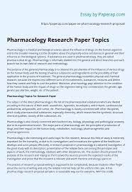 Research proposal case study research example. Pharmacology Research Paper Topics Essay Example