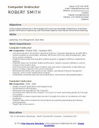 computer instructor resume samples
