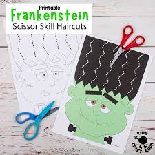 Counting & number activities for kindergarten. Frankenstein Halloween Scissor Skills Haircut Activity Kids Craft Room