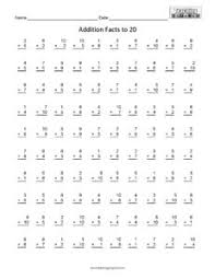 Worksheets multiplication timed test 100 problems worksheet 100 addition worksheets math facts worksheet addition. 100 Addition Facts 1 To 20 Teaching Squared