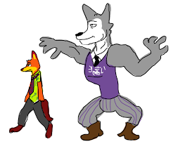 After watching beastars i've became completely obsessed!. Giant Anthro Wolf About To Kidnap Nick Wilde Drawception