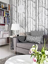 Birch Tree Decor Dreaming Of June Tree Wallpaper Living Room Wallpaper Living Room Small Apartment Inspiration