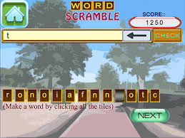 It looks through a dictionary to make words from your letters. Word Scramble