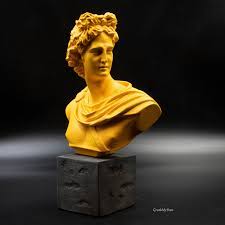 He has been the subject of many apollo is a common theme in greek and roman art and also in the art of the renaissance. Greek Roman God Apollo Bust Statue Apollo Belvedere Museum Replica Greek Mythology Greek God Of Culture Music Poetry Blue Pop Art Decor