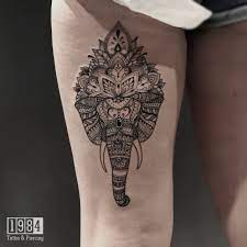 Mandala Elephant Thigh Tattoo Elephant Thigh Tattoo Thigh Tattoo Tattoos