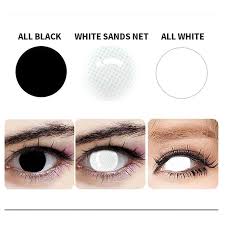 Check spelling or type a new query. Halloween Cosplay Contact Lenses For Art Blind Eye All Black White Color Cover Pupil Fashion Party Zombie Cosmetics Makeup Costume Props Aliexpress