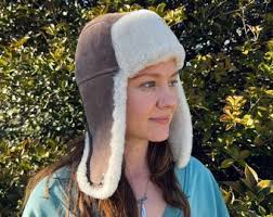 BERGEN Genuine Leather Aviator Cap Winter Pilot Hat With Polar Fleece  Lining Trapper Ushanka Earflap Bomber Cabrio Motorcycle Vintage BROWN