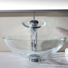 inch crystal clear glass vessel sink
