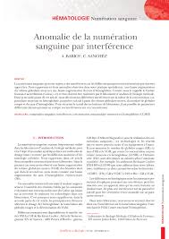 L'évaluation du vgm est obtenue par l'analyse d'un prélèvement sanguin. Pdf Anomalie De La Numeration Sanguine Par Interference