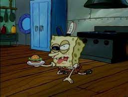 Spongebob beautiful pictures for, black background, still life. Shitpostbot 5000