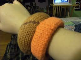Knitted bangles (2 pcs) tangy mustard. Knitted Bangles How To Stitch A Knit Or Crochet Bracelet Knitting On Cut Out Keep