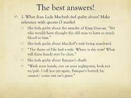 You will be free of guilt only when you also give your time, your energy, and your. L O To Be Able To Improve My Ability To Answer Analytical Questions About Macbeth Ppt Download