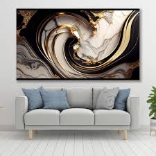 Tablou Canvas Black & Gold Lup Aurie Unic Decorativ – The Print Studio