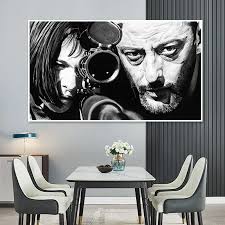 Leon Vintage Movie Poster Wall Art Black And White Canvas Painting Classic  Sniper Movie Posters Print Pictures For Home Decor