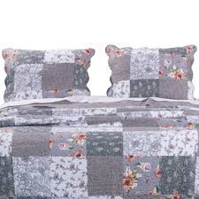 How to sew a personalized reading pillow with a pocket and handle free sewing pattern via. Barefoot Bungalow Giulia Fabulous Floral Stencil Prints Classic Patchwork Pattern Reverses Pillow Sham Standard 20x26 Gray Target