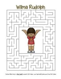 Rudolph the red nosed reindeer coloring pages santa and rudolph coloring pages rudolph has been the central character of many a folklore surrounding christmas. Celebrate Black History Month Wilma Rudolph Easy Maze Color Version
