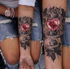 Pin By Trinity On Piercings Tattoos Tattoos Rose Tattoos Matching Couple Tattoos