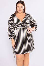 Central Park Striped Dress - Navymustard Striped Dress Dresses Plus Size Outfits