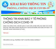 Giám đốc sở y tế tiếp tục chỉ đạo hướng dẫn công tác phòng chống dịch bệnh, thực hiện việc phun khử trùng khử khuẩn, khử trùng các cơ sở giáo dục. HÆ°á»›ng Dáº«n Khai Bao Y Táº¿ Phong Chá»'ng Dá»‹ch Covid 19 Cá»•ng Thong Tin Ä'iá»‡n Tá»­ Phong Giao Dá»¥c Va Ä'ao Táº¡o Thanh Phá»' Thá»§ Dáº§u Má»™t