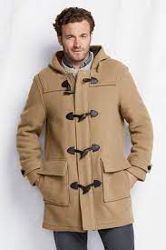 Wool & fur classic car coat in camel tan beige l. 319 Lands End Wool Duffle Coat Duffle Coat Coat Stylish Mens Suits