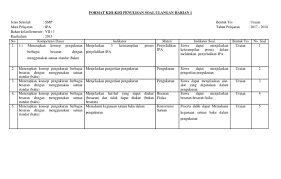 Kisi kisi usbn paket a dan ula tahun 2018 pendidikan ilmu. Format Kisi Kisi Pengukuran
