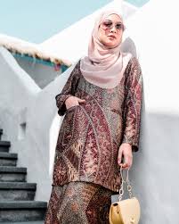 Baju kurung moden size l rm60. Baju Kurung Kedah Batik Dobby Aimi Spice Brown Muslimahclothing Com