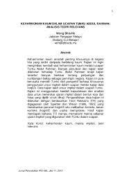 Legal statement term of usage privacy notice. Pdf Keharmonian Kaum Dalam Ucapan Tunku Abdul Rahman Analisis Teori Relevans Farah Nadia Academia Edu