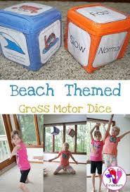 Beach Themed Gross Motor Dice For Summer Fun Beach Theme Preschool Physical Activities For Kids Ocean Activities