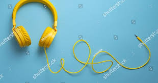 Yellow Headphones On Blue Background Music Concept Ad Affiliate Blue Headphones Yellow Concept In 2020 Blue Backgrounds Touch Screen Display Headphones