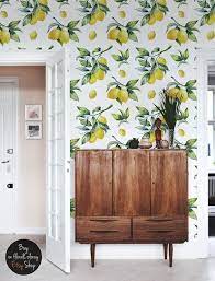 Lemon Wallpaper Watercolor Yellow Vibrant Wall Mural Etsy Removable Wallpaper Wall Murals Best Removable Wallpaper