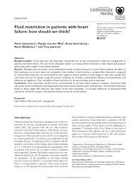 Pdf Fluid Restriction In Patients With Heart Failure How