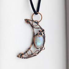 Rainbow Moonstone Crescent Moon Necklace Crescent Moon Jewelry Wire Jewelry Earrings Moon Jewelry
