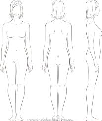 Choose the guideline color and paper size (a4, a5 or a7) to download and make your own fashion assorted templates. Female Body Drawing Template At Paintingvalley Com Explore Collection Of Female Body Drawing Template