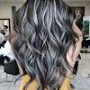 Burgundy highlights in black hair. 1