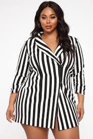 Black And White Striped Blazer Plus Size Appointments Made Striped Blazer Dress Black White Striped Blazer Blazer Dress Black Dress