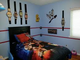 Nick S Wwe Themed Room Hand Painted Decal Belts Big Boy Bed Puffy Painted Wwe Logo On Knee Pads For Turnb Wwe Bedroom Sports Room Decor Kids Bedroom Decor