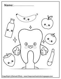 Free Dental Care Cute Kawaii Coloring Pages For Kids Dental Care Health And Brushing Chart For P Free Dental Care Dental Health Preschool Dental Care For Kids