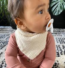 READY TO SHIP Small Lightweight Gauze Bandana Bib, Light Baby Bib, Muslin  Drooler Bib, Absorbent Dribble Drooler Neckerchief