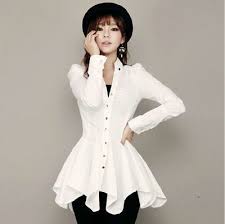 New Asymmetrical Long Sleeve White Shirt Dress For Spring Autumn Xxl Korean Style Blouse Dresses Fr White Long Sleeve Shirt White Shirt Dress Clothes For Women