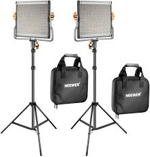 Amazon Com Neewer 2 Packs Dimmable Bi Color 480 Led Video Light And Stand Lighting Kit Includes 3200 5600k Cri 96 Led Panel With U Bracket 75 Inches Light Stand For Youtube Studio Photography