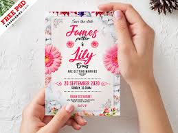 Template vintage card for the design of wedding invitations, greetings. Wedding Invitation Card Template Psd Psdfreebies Com