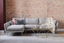 The home of your dreams is just an overstock order away! Harlow Mid Century Modern Sectional Sofa Down Feathers Gold Legs Edloe Finch Furniture Co