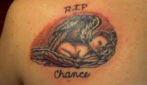 Cry baby rip lil peep baby tattoos, lil peep tattoos, cry baby tattoo. Rip Chance Black Ink Sleeping Baby Angel Tattoo On Left Back Shoulder