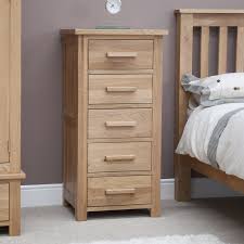 Rating 4.70003 out of 5. Opus Solid Oak 5 Drawer Narrow Tallboy Chest Oak Furniture House