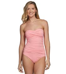 anne cole twist front shirred one piece swimsuit