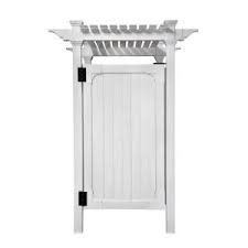 Liquid Sunshine 4 Ft X 4 Ft Vinyl Outdoor Shower Stall Kit With Un Assembled Gate 73025350 The Home Depot Outdoor Shower Kits Shower Enclosure Kit Outdoor Shower Enclosure